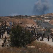 En hjälpstation i Gaza.
