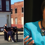 Poliser efter en skottlossning i Baltimore/Baltimores borgmästare Stephanie Rawlings-Blake