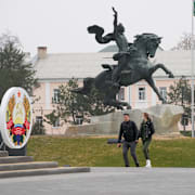 Ett torg i Transnistriens huvudstad Tiraspol. Dmitri Lovetsky / AP