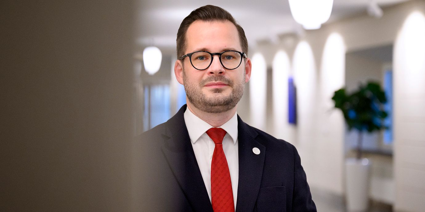 Sverigedemokraternas partisekreterare Mattias Bäckström Johansson.