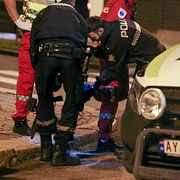 Bild från polisinsatsen i Sarpsborg.