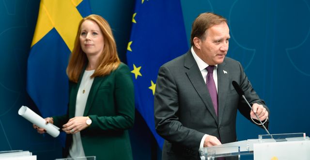 C-ledaren Annie Lööf och statsminister Stefan Löfven (S). Pontus Lundahl/TT / TT NYHETSBYRÅN