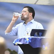 Sverigedemokraternas partiledare Jimmie Åkesson (SD) håller tal under Almedalsveckan.