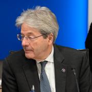 ECB-chefen Lagarde tillsammans med Gentiloni.