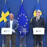 Martin Holmgren, justitieminister Gunnar Strömmer (M) och socialminister Jakob Forssmed (KD).