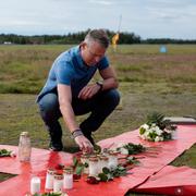 Johan Hellström efter olyckan i Umeå. 