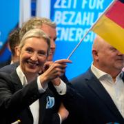 Alice Weidel på valvakan. 