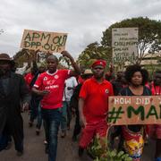 Oppositionella demonstranter i Malawi.