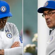 Maurizio Sarri under gårdagens träning.