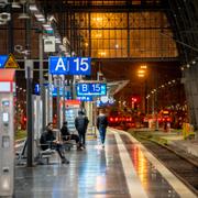Glest på Frankfurts centralstation under strejken.
