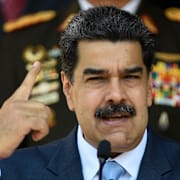 Venezuelas president Nicolás Maduro under en presskonferens i presidentpalatset Miraflores i Caracas den 12 mars 2020.
