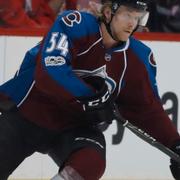 Colorado Avalanches back Anton Lindholm i nattens match mot Detroit.