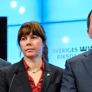 MP-språkrören Gustav Fridolin och Åsa Romson, statsminister Stefan Löfven (S).