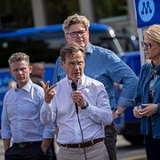 Statsminister Ulf Kristersson (M) med flera ministrar i Malmö.