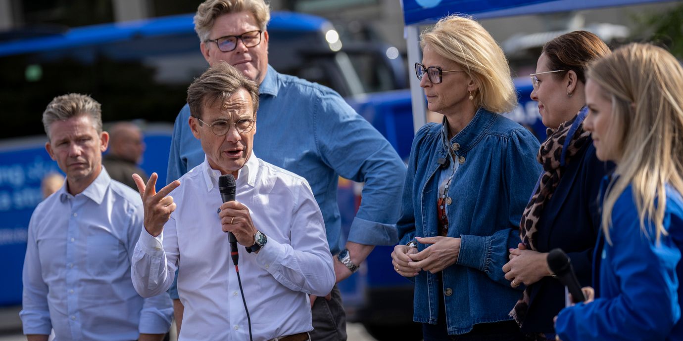 Statsminister Ulf Kristersson (M) med flera ministrar i Malmö.