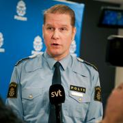 Josef Wiklund, lokalpolisområdeschef i Medelpad, under en pressträff med anledning av skoterolyckan, 17 januari. 