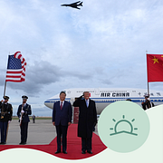 Trump och Xi på Joint Base Andrews.
