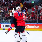 Norska spelarna jublar.
