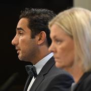 Socialdemokraternas partiordförande Magdalena Andersson och Ardalan Shekarabi.