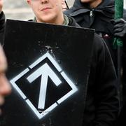 Bild från den tillståndslösa nazistiska demonstrationen som hölls i Göteborg den 17 september.