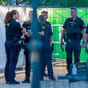Polisen på plats efter dådet.