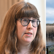 Åklagaren Lina Elfwing och Hjälstavikens naturreservat. 