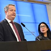 Socialdemokraternas utbildningspolitiska talesperson Anders Ygeman och  integrationspolitiska talesperson Lawen Redar.