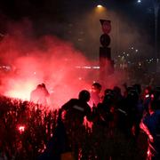 Sammanstötningarna mellan polis och demonstranter i Bukarest var tidvis våldsamma