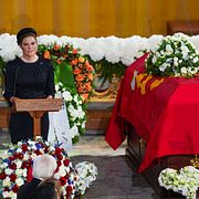 Oslo 20260909. 
Sveriges kronprinsessan Victoria taler under gravferdsseremonien til kong Harald V i Oslo domkirke onsdag.
Foto: Lise Åserud / NTB / POOL