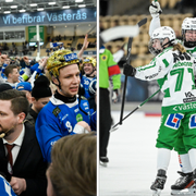 Guld- och målfirande i ABB Arena Syd i Västerås.