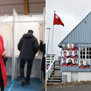 Sara Olsvig, Ataqatigiit-partiets ledare, röstar på tisdagen.