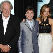 Michael Gambon, Daniel Radcliffe, Emma Watson, Rupert Grint – stjärnorna i Harry Potter – år 2009.