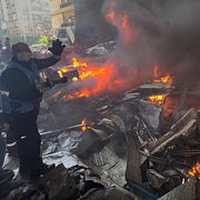 Räddningsarbete efter en attack mot centrala Beirut.