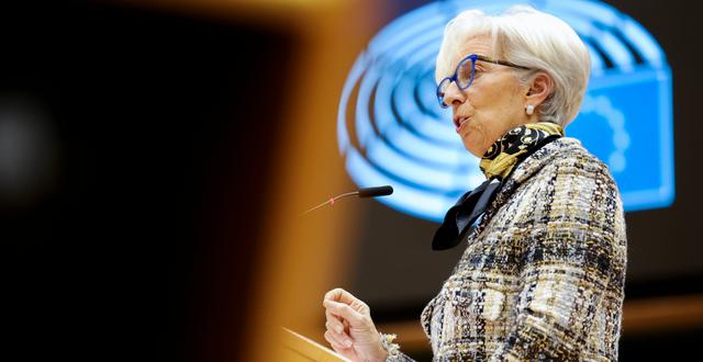 Arkivbild: ECB-chefen Christine Lagarde.  Olivier Matthys / TT NYHETSBYRÅN
