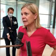 Arkivbild: Finansminister Magdalena Andersson (S) vid ett EU-möte i Luxemburg