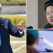 USA:s utrikesminister John Kerry med sin japanska kollega Fumio Kishida. Kim Jong-Un, diktator i Nordkorea.