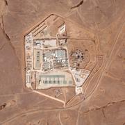 Satellitbild från Planet Labs PBC visar en militärbas som är känd som Tower 22 i nordöstra Jordanien, 2023. Tre amerikanska soldater dödades i en drönarattack på söndagen.