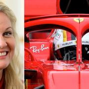 Nina Kennedy/Ferraribil utrustad med den nya störtbågen.