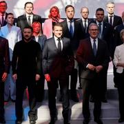 Zelenskyj och allierade ledare under ett tidigare möte.