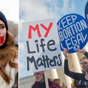 Arkivbilder. Demonstranter för och emot abort i USA. 