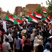 Protester i Sudan. 