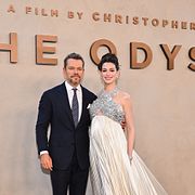 Matt Damon och Anne Hathaway i samband med galapremiären för ”The Odyssey” i New York.