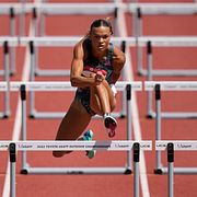 Adidas-sponsrade löparen Anna Hall. Illustrationsbild.