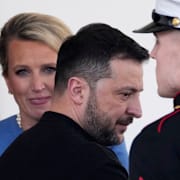 Zelenskyj lämnar Vita huset 28 februari. 