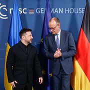 Ukrainas president Volodymyr Zelenskyj och Tysklands förbundskansler Friedrich Merz