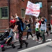 Protest mot fossilgasterminal i Göteborg.