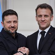 Ukrainas president Volodymyr Zelenskyj och Frankrikes president Emmanuel Macron.