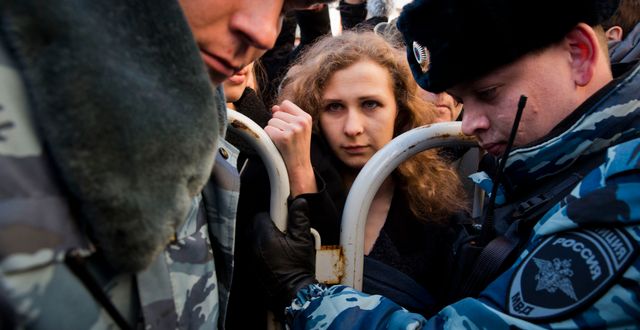 Maria Aljochina i rättegången i Moskva 2014.  Evgeny Feldman / Ap