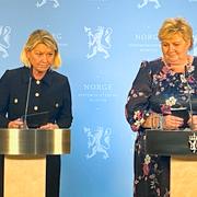 Justisminister Monica Mæland och statsminister erna Solberg.