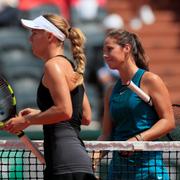 Caroline Wozniacki (tv) och Darja Kasatkina. 